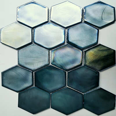 Glassmosaik Hexagon Groen  26x29,9x 0,6  cm