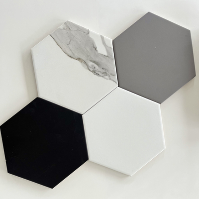 Hexagon Volledig Zwart  21.5x25x0.9 cm