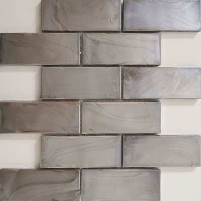 Glassmosaik Brick Grijs  30x30x0,6  cm