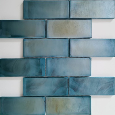 Glassmosaik Brick Groen  30x30x0,6  cm